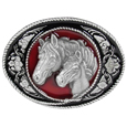 Horse and Colt Enameled Belt Buckle